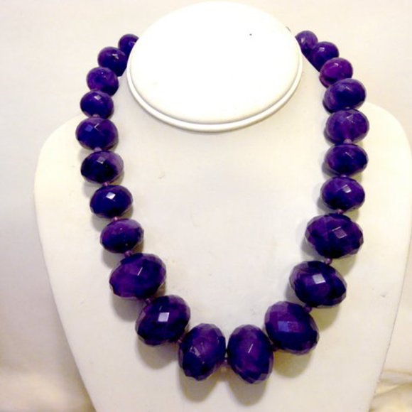 R. J. Graziano Amethyst Color Stone Necklace Size 16-1/2 Inch - Picture 8 of 8